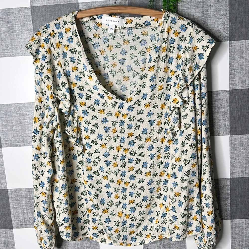Popsugar Flower Long Sleeve Blouse